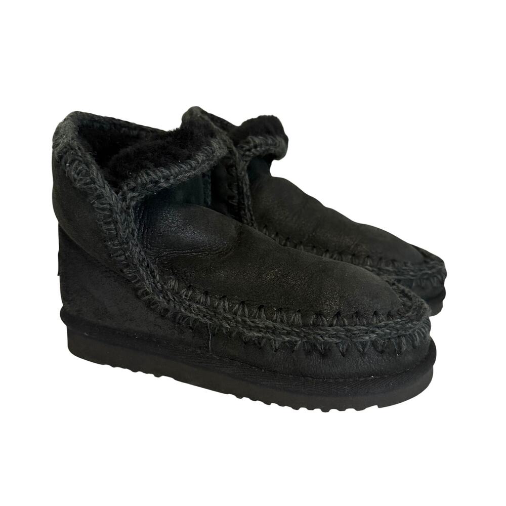 Mou Eskimo Winter Boots Size 40 US 10 Black Shearling Snow Warm Outdoor Gorpcore